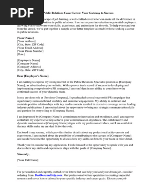 Sample Cover Letter for Public Health Internship