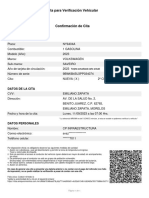 Cita para Verificación Vehicular: Datos Del Vehículo