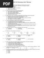 SCH3U Chemistry Unit 1 MC Review