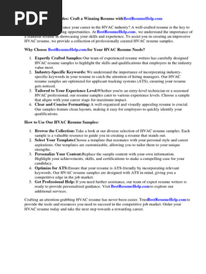 Hvac Resume Samples