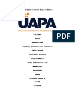 Algebra y Geometría para Ingenieros Tarea 3