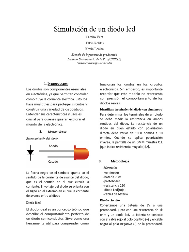 Simulación de Circuito con Diodo LED | PDF | Diodo | Electrónica
