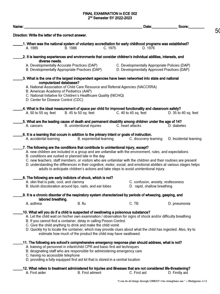 ECE 002 Final Exam Questions 2022-2023 | PDF | Nutrients | Food Energy