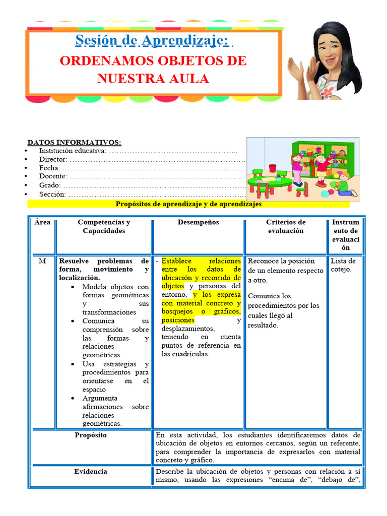Croquis y organización del aula | PDF | Evaluación | Salón de clases