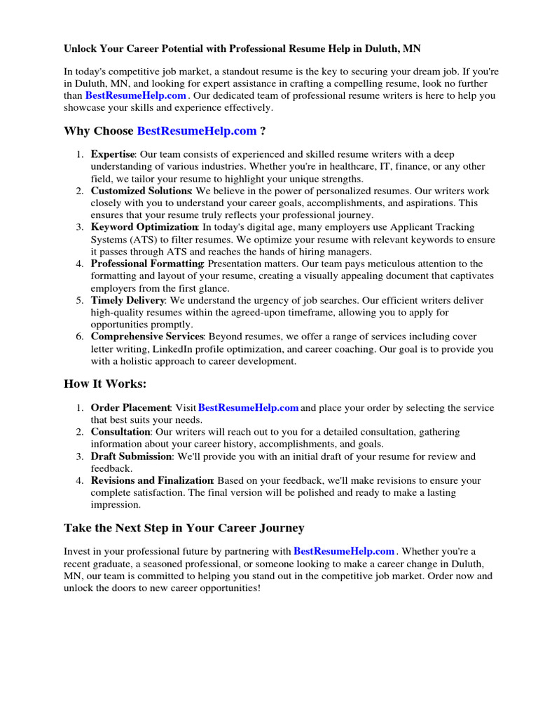 Resume Help Duluth MN PDF R sum - 1717453954
