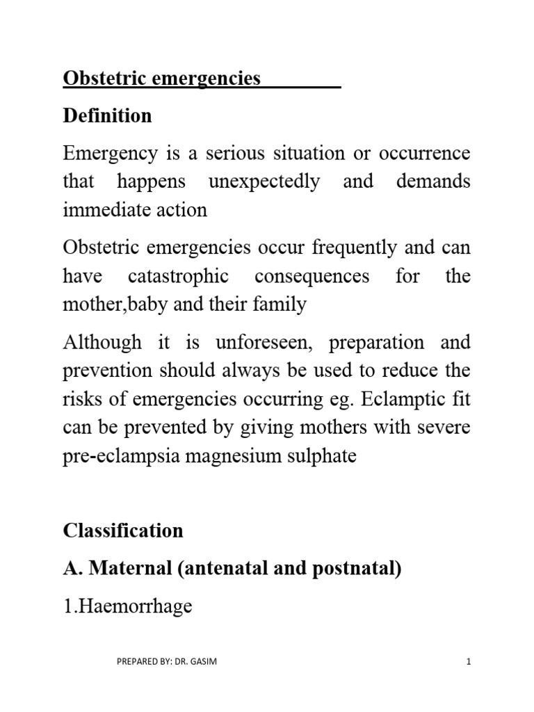 Managing Obstetric Emergencies Guide | PDF | Childbirth | Motherhood
