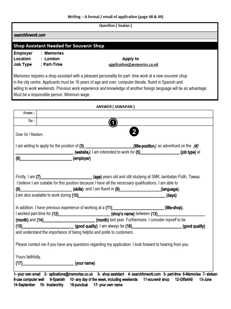 Email Application for Part-Time Jobs | PDF | Employment