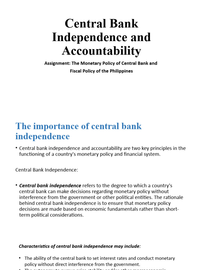 Central Bank Independence and Accountability | PDF | Audit | Central Banks
