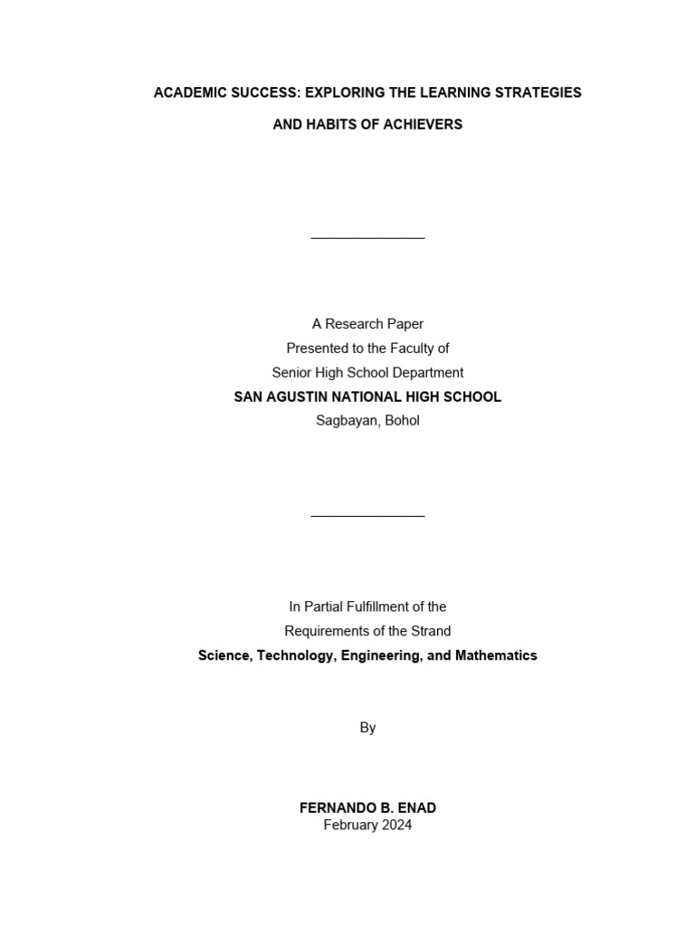 STEM-11 Working Research Manuscript | PDF | Learning | Methodology