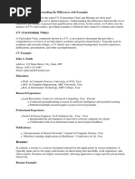 CV Vs Resume Example