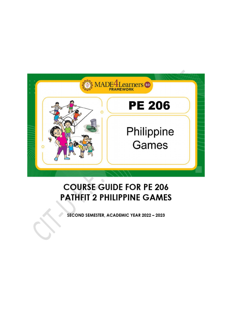 Pe 206 Course Design 2nd Sem 2022-2023 | PDF | Physical Education ...