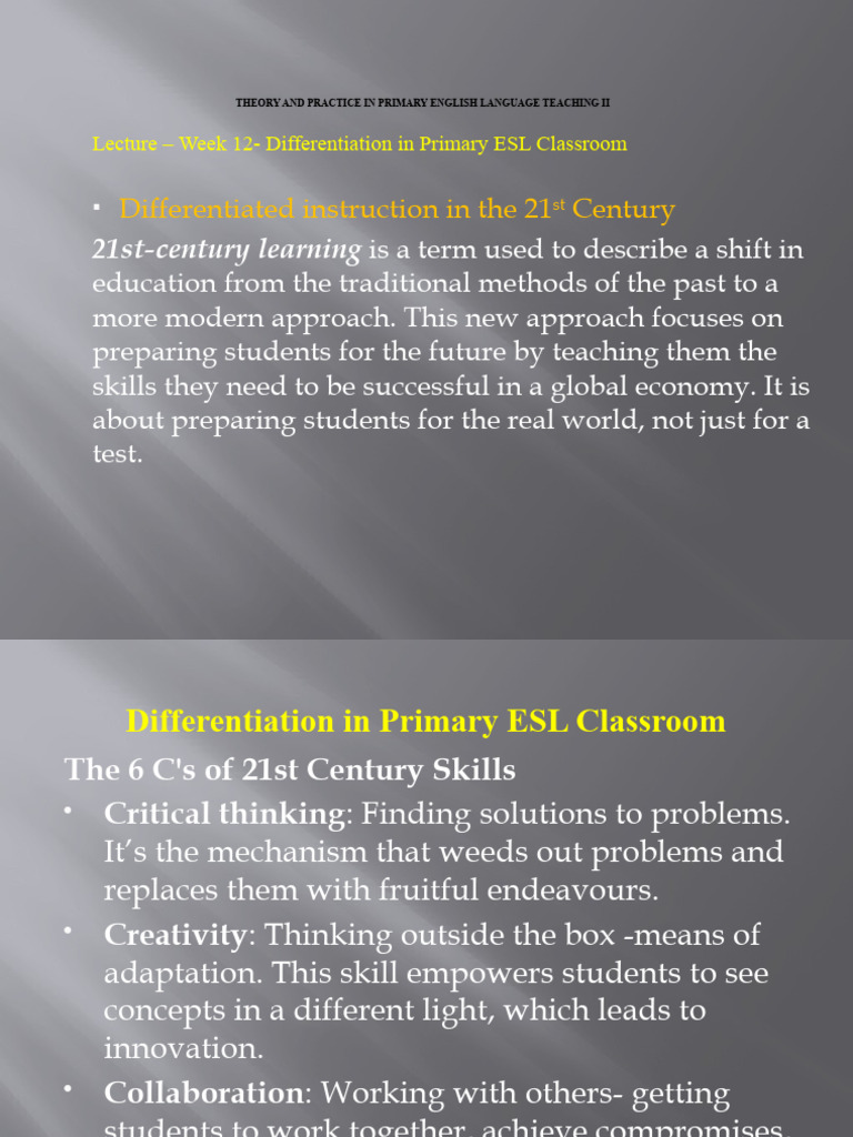 Topic 3 Part II TSLB3323 | PDF | English As A Second Or Foreign ...