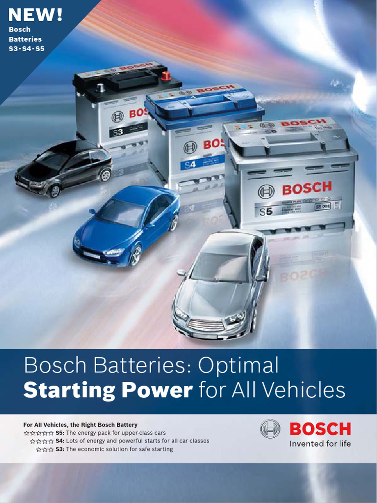Bosch Battery Series Overview | PDF | Car | Vehicles
