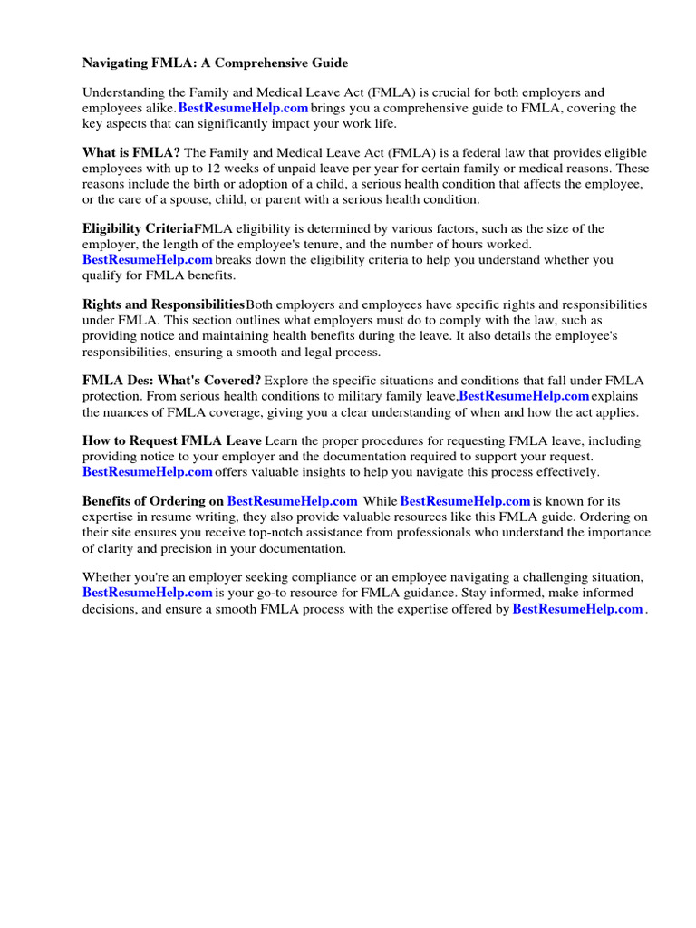 FMLA Guidance: Key Insights and Samples | PDF | Family And Medical ...