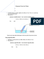 Chemical Tests For Water Notes