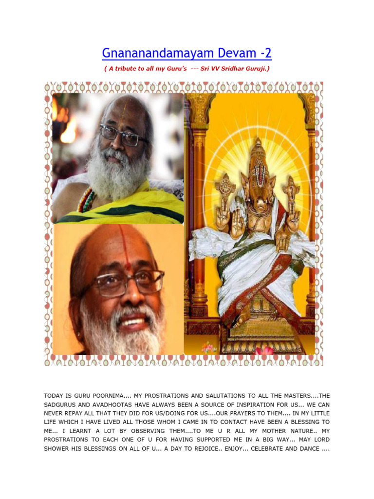 Gnananandamayamdevam 2 english pdf guru prayer