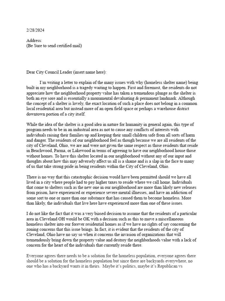 Zoning Issue HomeLess Shelter PDF Homelessness