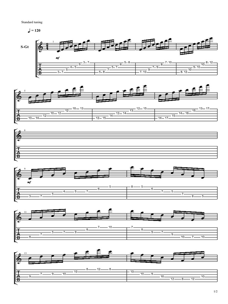 Notación de acordes y escalas musicales | PDF