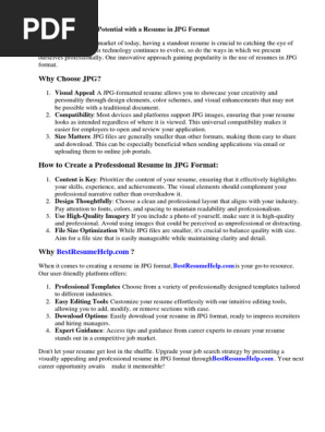 Resume in Jpg Format