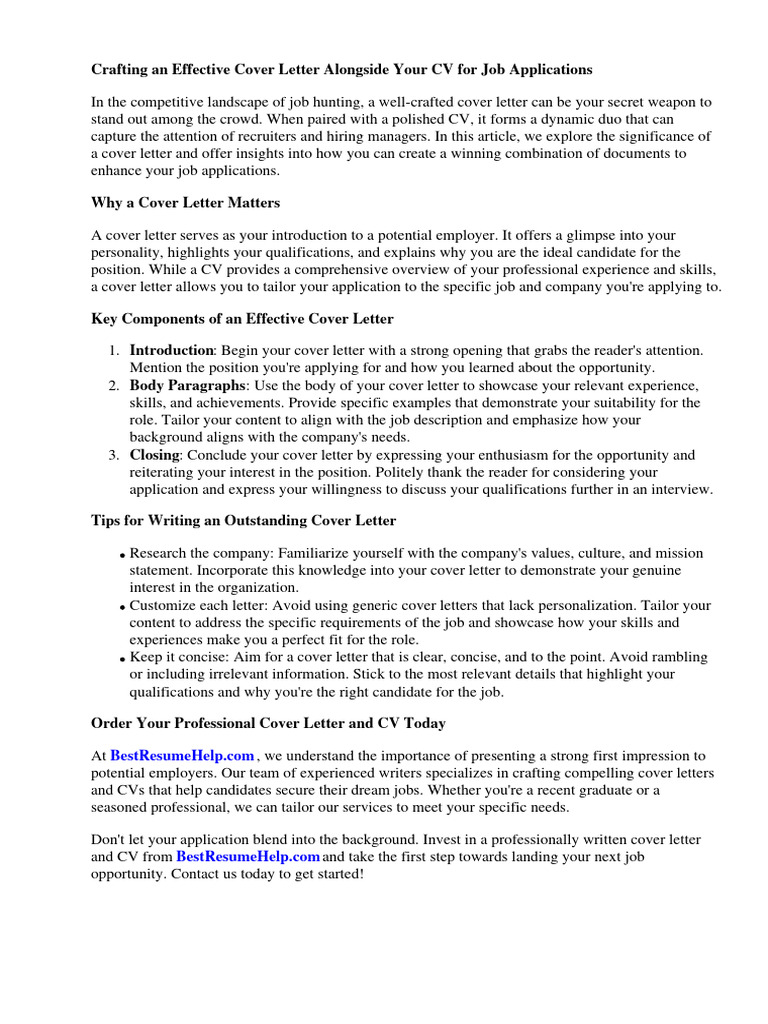 Crafting Your CV and Cover Letter | PDF | Résumé | Recruitment