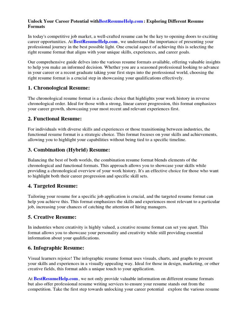 Different Resume Formats PDF - 1720121619