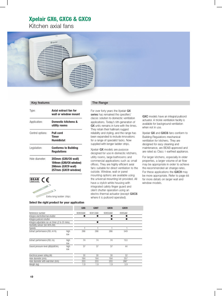 Xpelair Exhaust Fan gx6 PDF Ventilation (Architecture) Kitchen