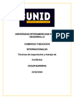 Técnicas de Negociación y Manejo de Conflictos CESAR BARRERA