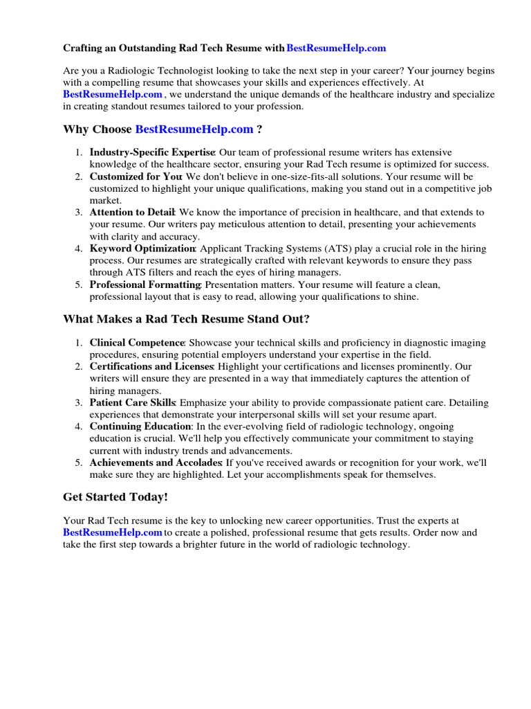 Rad Tech Resume PDF Radiology - 1718347041