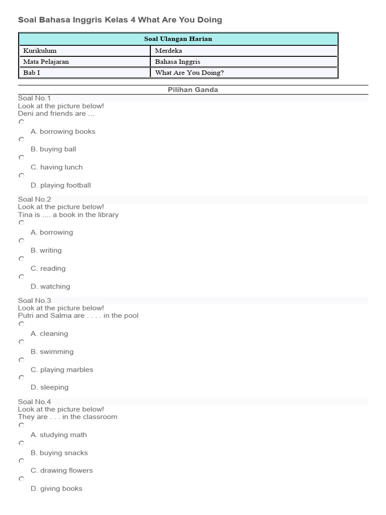 soal-bahasa-inggris-kelas-4-what-are-you-doing-pdf