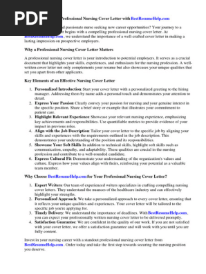 Professional Nursing Cover Letter