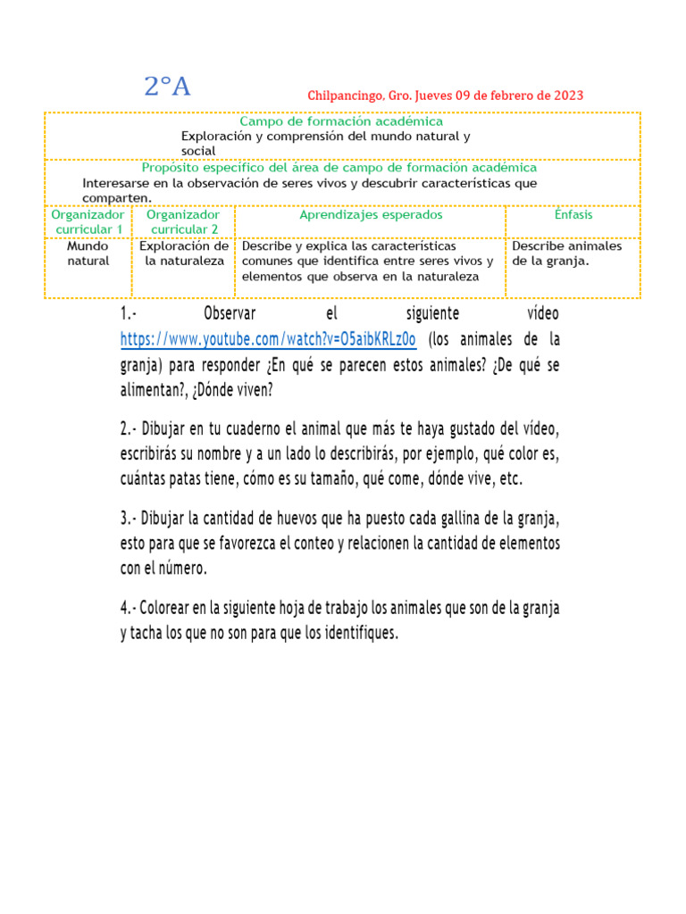 Animales de La Granja | PDF