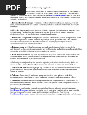 How to Write Resume for University Application