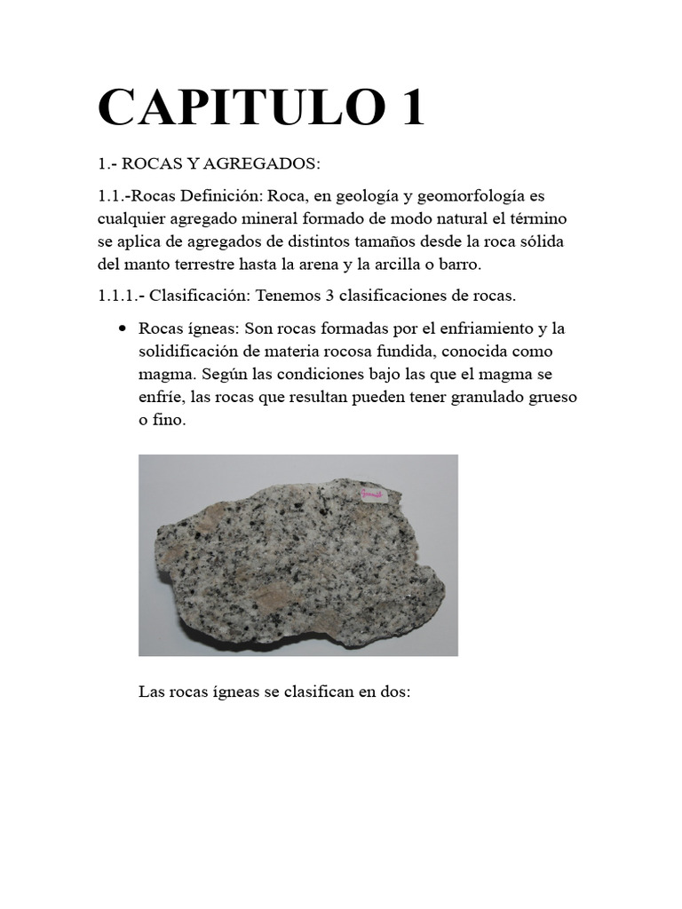 Capitulo 1 | PDF | Cemento | Roca (geología)