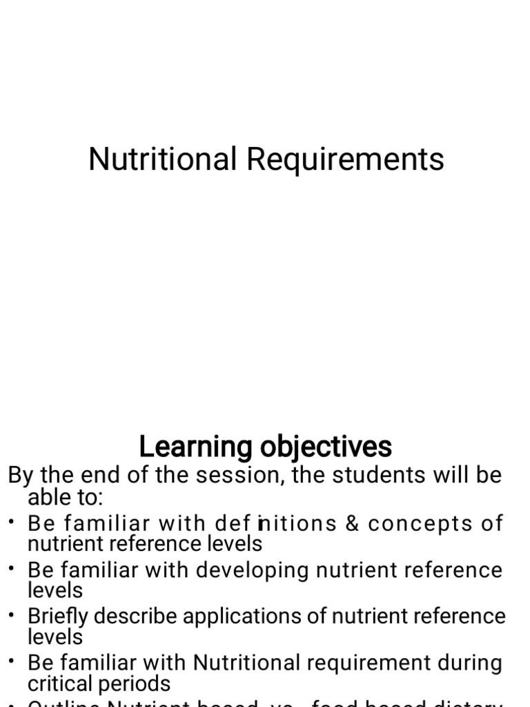 Nutrition intelligence overview