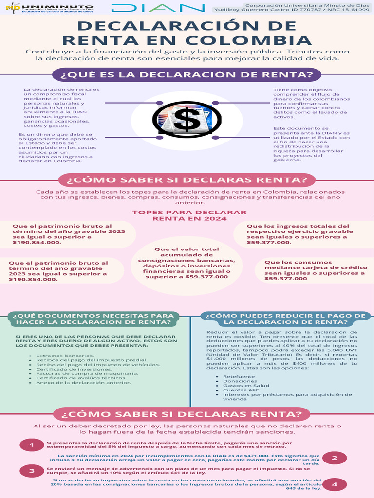 Infografía Declaración de Renta en Colombia | PDF | Impuestos | Inversiones
