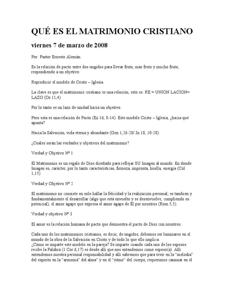 Qué Es El Matrimonio Cristiano | PDF | Amor | Cristo (título)