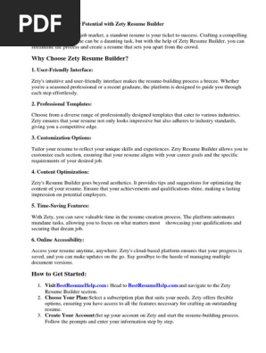 Resume Builder Zety