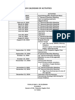 2024 Calendar of Activities