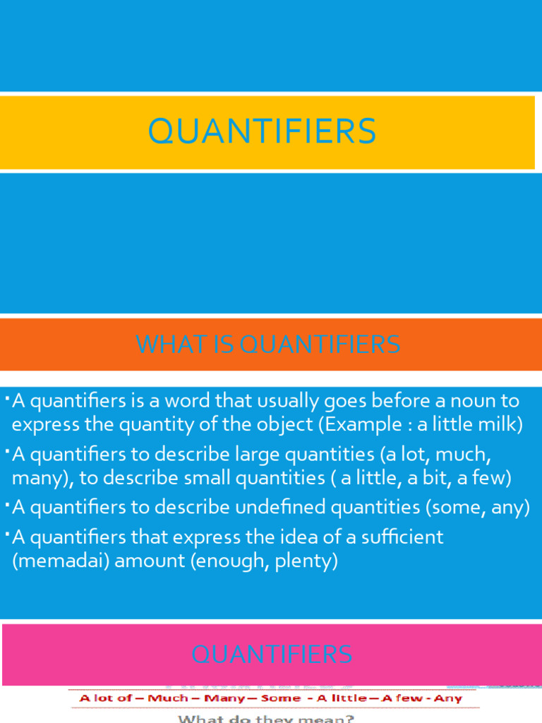 Quantifiers (Countable and Uncountable Nouns) PDF Quantity Noun