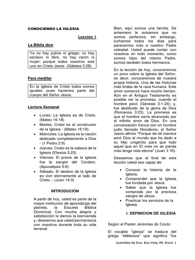 Conociendo la Iglesia de Cristo | PDF | Jesús | Biblia