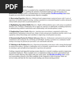 Nursing Resume Objective Examples