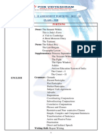 Class - VIII Term - II Assessment Portions - 2023 - 24