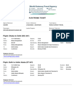 ELECTRONIC TICKET For DIPU MD MIZANUR RAHMAN MR Departure Date 13 11 2023