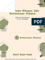 Ketentuan Khusus Dan Ketentuan Pidana