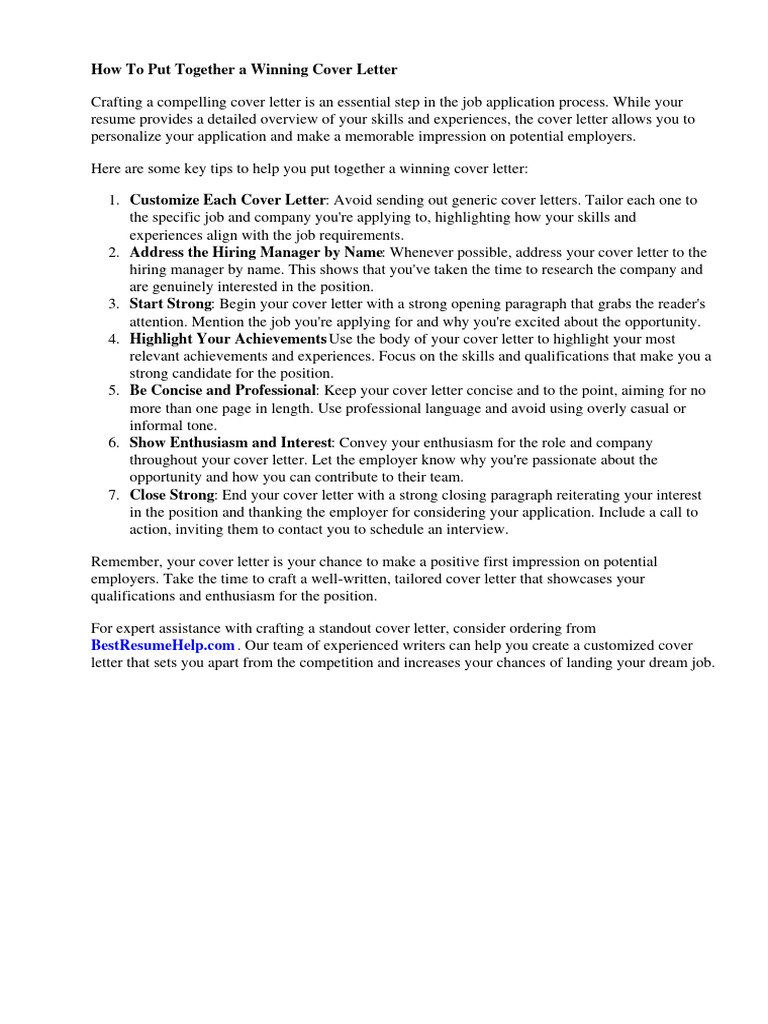 How To Put Cover Letter and Resume Together PDF Résumé Artificial