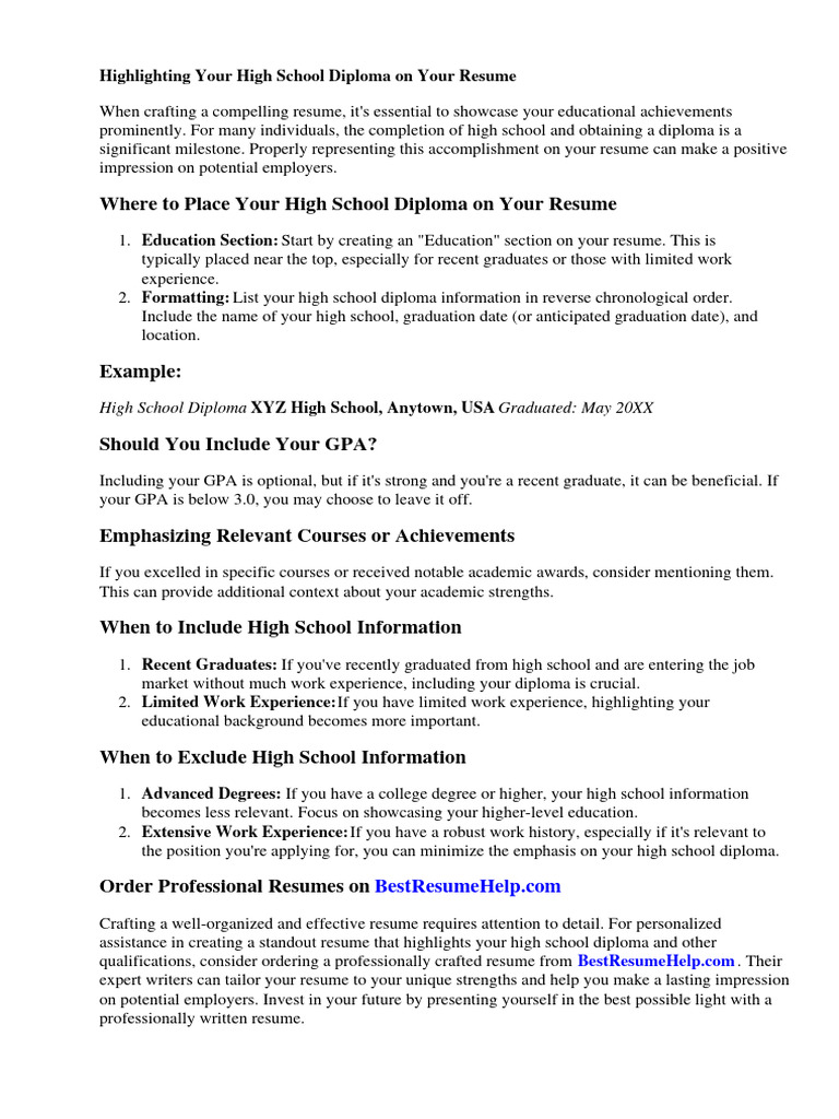 how-do-you-write-high-school-diploma-on-a-resume-pdf-r-sum