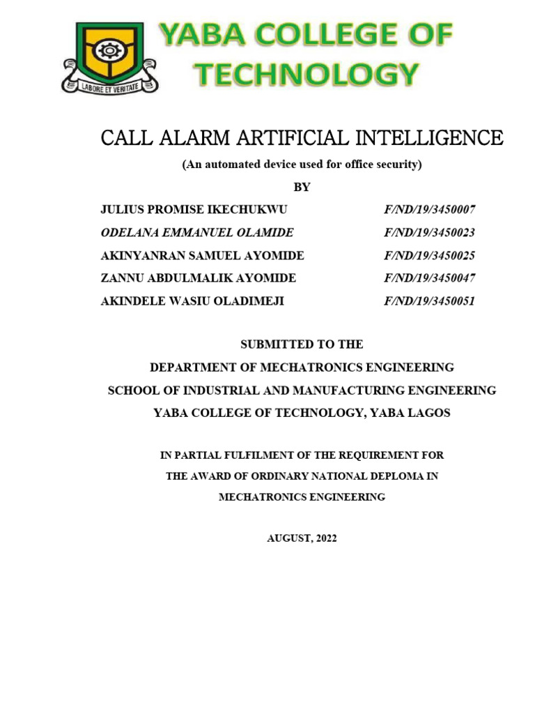 AI-Driven Security Alarm System | PDF | Artificial Intelligence ...