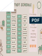 Brown and Green Illustrative Study Schedule