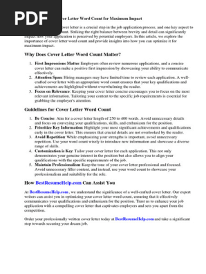 Cover Letter Word Count