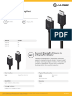 ALOGIC - SpecSheet - DP To DP Cable ELDP-XX